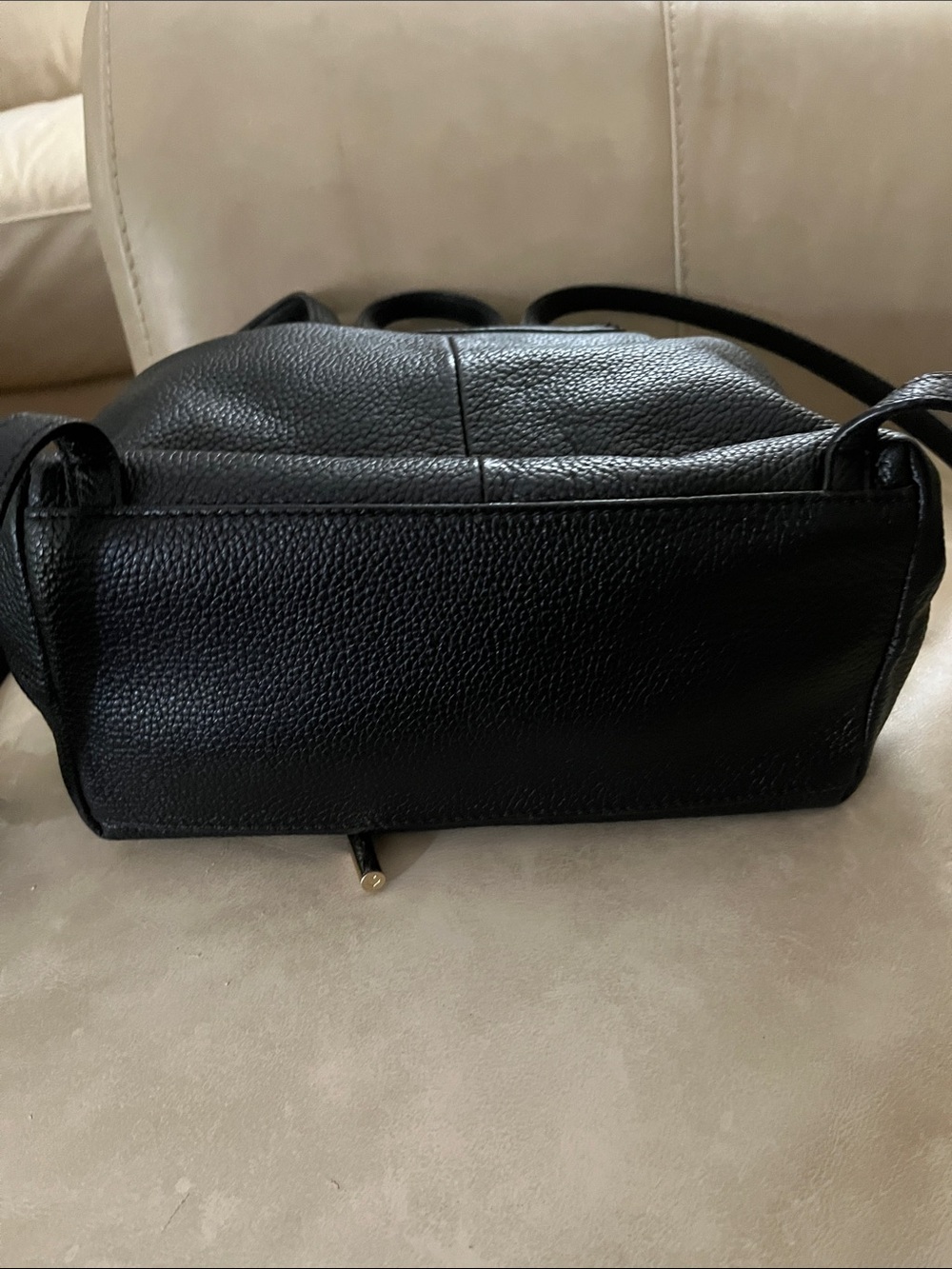 KATE SPADE Black Pebbled Leather Drawstring Backpack - Picture 4 of 5